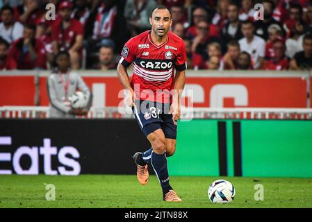 Lille, France - 31/08/2022, Ismaily GONCALVES DOS SANTOS of Lille during the French championship Ligue 1 football match between LOSC Lille and OGC Nice on August 31, 2022 at Pierre Mauroy stadium in Villeneuve-d'Ascq near Lille, France - Photo: Matthieu Mirville/DPPI/LiveMedia Stock Photo