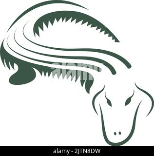 Crocodile icon logo design illustration template Stock Vector