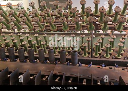 Cotton Spinning Machine, Textile Mill equipment Stock Photo