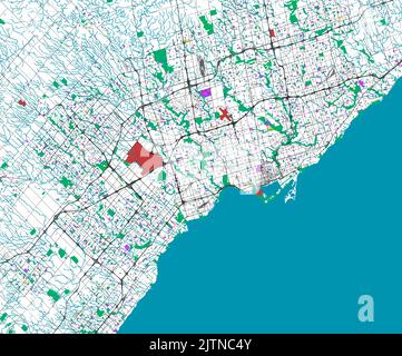City map of Toronto, Ontario, Canada Stock Vector