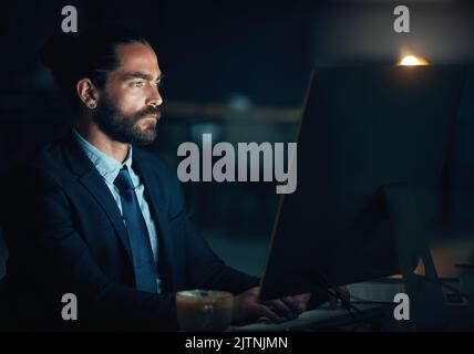 Cyber security man, digital programmer or computer for thinking web design engineer working on ux seo software or database coding. Developer with Stock Photo