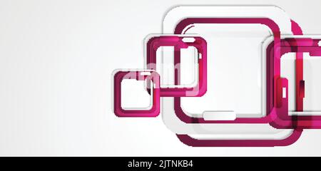 Abstract geometric tech corporate background with bright purple squares. Vector design Stock Vector