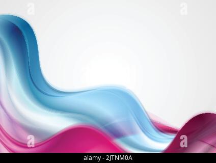 Blue and purple abstract smooth blurred waves background. Vector design Stock Vector