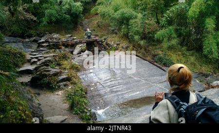 Annapurna, Nepal - November 10, 2017 : On The Way To Annapurna Base Camp Nepal Stock Photo