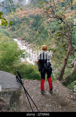 Annapurna, Nepal - November 10, 2017 : On The Way To Annapurna Base Camp Nepal Stock Photo