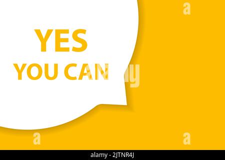 Yes you can speech bubble banner vector with copy space for business, marketing, flyers, banners, presentations and posters. illustration Stock Vector