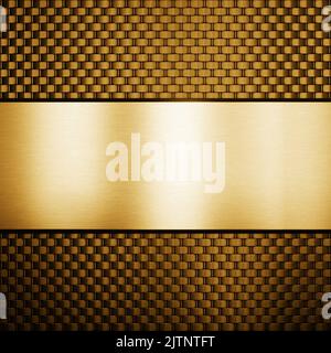 Carbon Fiber texture background. Golden background. 3d rendering Stock Photo