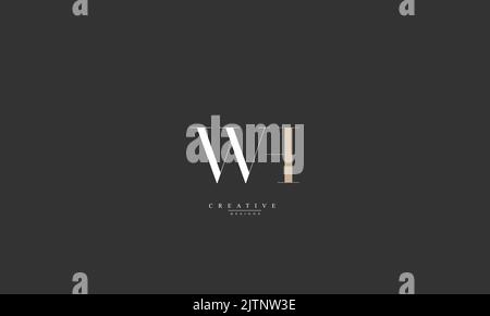 WH HW W H abstract vector logo monogram template Stock Vector