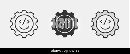 Software development icon. Programming, coding logo template. Vector illustration. Stock Vector