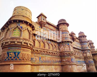 king mansingh mahal historical monuments of gwalior fort Stock Photo
