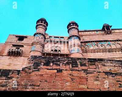 king mansingh mahal historical monuments of gwalior fort Stock Photo