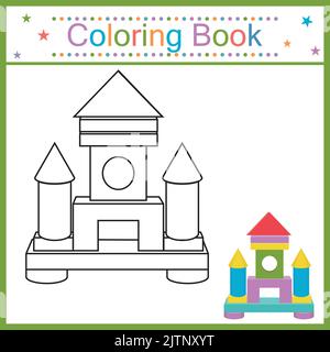 Royal Castle Coloring Page Isolated for Kids Stock Vector Image & Art ...