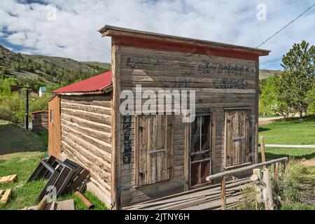 Huff Candy Store, 1913, in Atlantic City, Wind River Range, Wyoming, USA Stock Photo