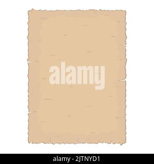 Parchment old paper sheet vector illustration isolated on white background. Stock Vector