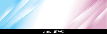 Blue and pink smooth gradient stripes abstract header banner. Vector background Stock Vector