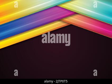 Colorful geometric smooth stripes abstract background. Vector material design Stock Vector