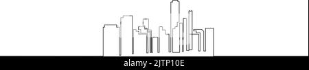 A city center view of modern tall buildings Stock Vector