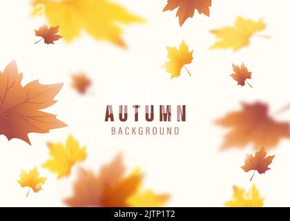 autumn background with yellow leaves vector and autumn leaves Stock Vector