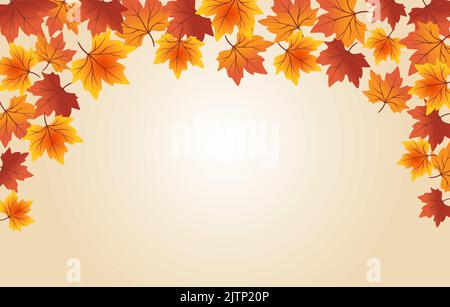 autumn background vector leaves with gradient illustration Stock Vector