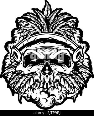 Rastafari skull illustration with cannabis Stock Vector Image & Art - Alamy