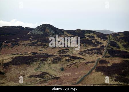 The Summit of the Wainwright 'Gowbarrow Fell' from 'Great Meldrum' near Ullswater Lake in the Lake District National Park, Cumbria, England, UK. Stock Photo