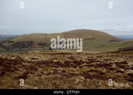 The Wainwright 'Little Mell Fell' from the Summit of 'Great Meldrum'  near Ullswater, Lake in the Lake District National Park, Cumbria, England, UK Stock Photo