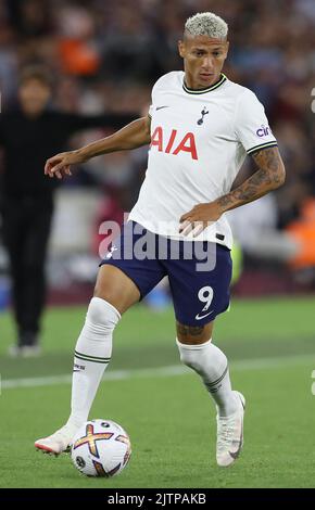 London, England, 31st August 2022. Richarlison of Tottenham Hotspur during the Premier League match at the London Stadium, London. Picture credit should read: Paul Terry / Sportimage Stock Photo