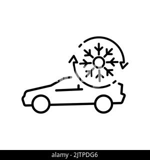 Air conditioning, car service line icon, vector. Air conditioning, car service outline sign, concept symbol, flat illustration Stock Vector