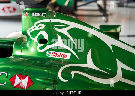 DETAIL JAGUAR F2 R2 RIDER EDDIE IRVINE EXHIBITION MINARDI DAY 2022 IMOLA RACETRACK Stock Photo