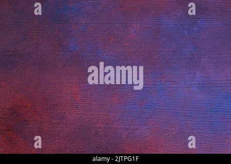 Abstract background. Unevenly colored blue-red painted wooden board.  Flat lay. Stock Photo