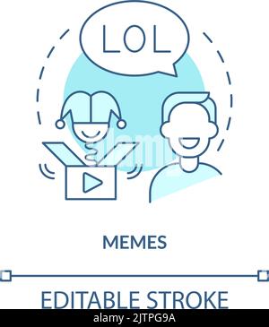 Meme turquoise concept icon Stock Vector