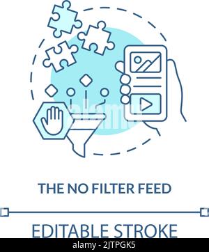 No filter feed turquoise concept icon Stock Vector