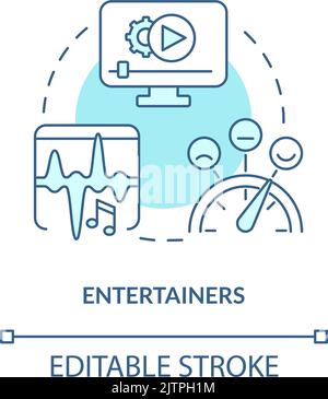 Entertainers turquoise concept icon Stock Vector