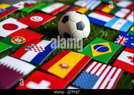 World map with all 32 countries flags to participate for the coming ...