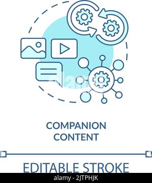 Companion content turquoise concept icon Stock Vector