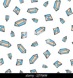Seamless pattern with hand drawn diamond crystals. Stock Vector