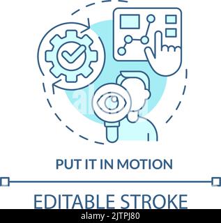 Put it in motion turquoise concept icon Stock Vector