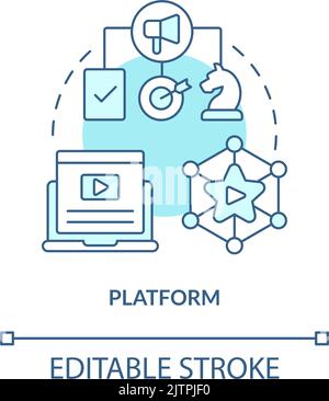 Platform turquoise concept icon Stock Vector
