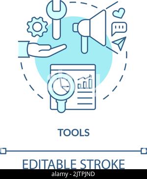 Tools turquoise concept icon Stock Vector