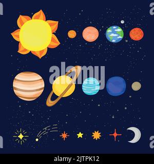 solar system clip art straight