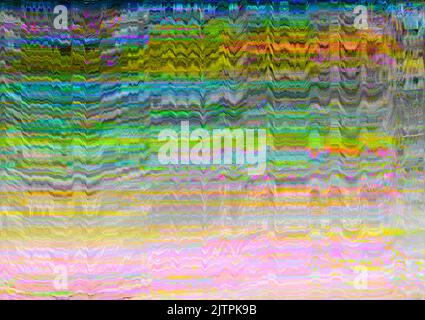 screen glitch signal error multicolor static noise Stock Photo