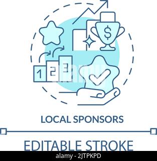Local sponsors turquoise concept icon Stock Vector