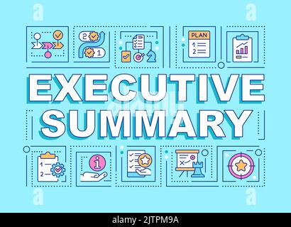 Executive summary word concepts blue banner Stock Vector
