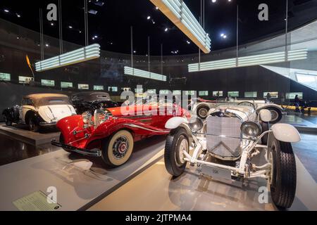 1930s gallery, Mercedes Benz Museum, Stuttgart, Germany Stock Photo