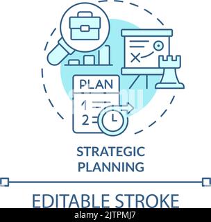 Strategic planning turquoise concept icon Stock Vector