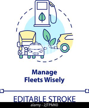 Manage fleets wisely concept icon Stock Vector