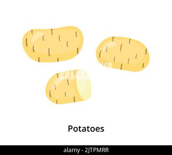 Vector Funny Cartoon Cute Tiny Potato Character Isolated on White  Background. My Name is Potato Vector Concept Stock Vector - Illustration of  kitchen, isolated: 111962312