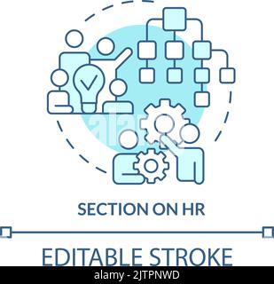 Section on HR turquoise concept icon Stock Vector