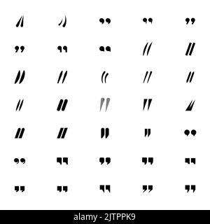 Quotation marks vector collection. Black quotes icon. Speech mark symbol. Stock Vector