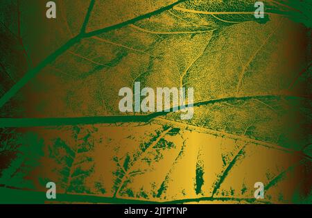 Luxury black metal gradient background with distressed closeup leaf texture with streaks. Vector illustration Stock Vector